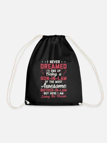 Sons in law son in law gift gift idea - Drawstring Bag - black