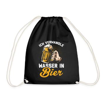 Bierbrauer Brauer Hobbybrauer Geschenk Bier brauen - Turnbeutel - Schwarz - Vorne
