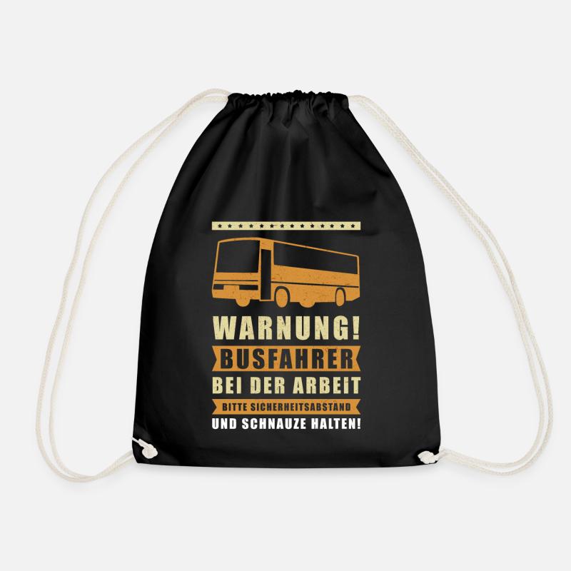 Busfahrer Busfahrerin Geschenk Bus Busfahren - Turnbeutel - Schwarz