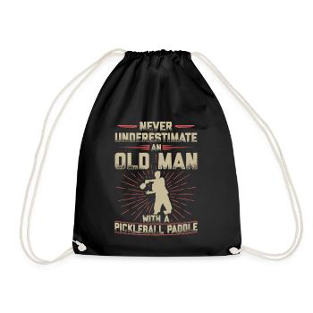 Pickleball pickleball player gift - Drawstring Bag - black - Front