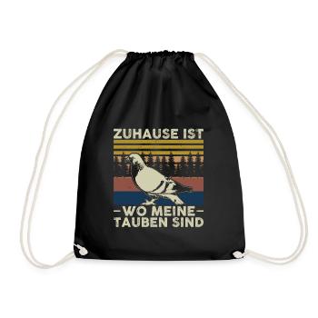 Taubenzüchter Tauben Taubenzucht Taube Geschenk - Turnbeutel - Schwarz - Vorne