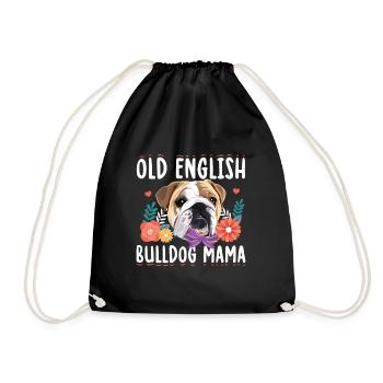 Old English Bulldog Maman | Propriétaire de chien cadeau - Sac de sport léger - noir - Devant