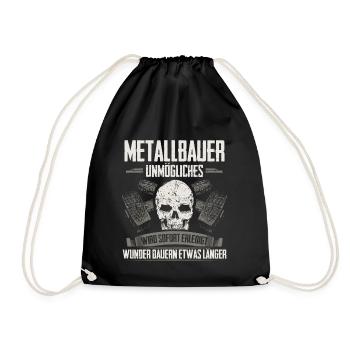 Metallbauer Metallbaumeister Metallbau Geschenk - Turnbeutel - Schwarz - Vorne