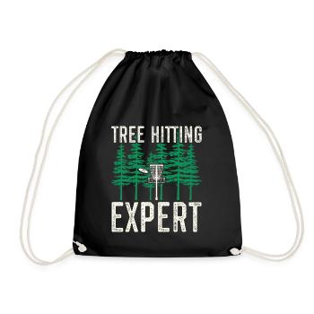 Disc Golf Discgolf | Discgolfspieler Geschenk - Turnbeutel - Schwarz - Vorne