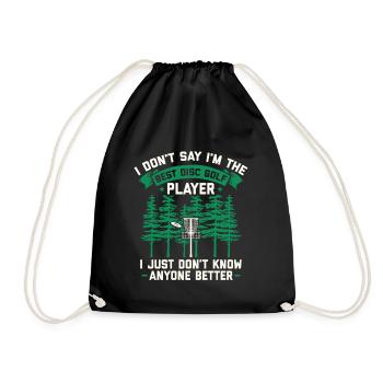 Disc Golf Discgolf | Discgolfspieler Geschenk - Turnbeutel - Schwarz - Vorne