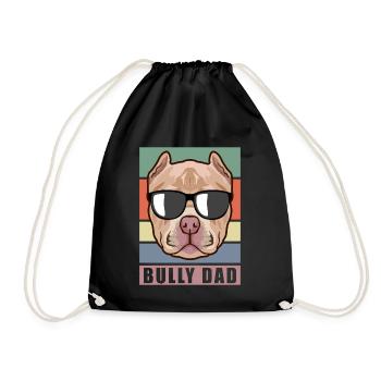 Bully Dad American Bully | Hundebesitzer Geschenk - Turnbeutel - Schwarz - Vorne
