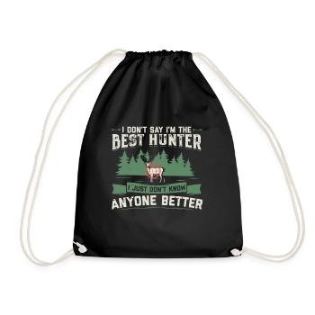 Hunter Hunting | Hunting Hunter Hunting Happiness Gift - Drawstring Bag - black - Front