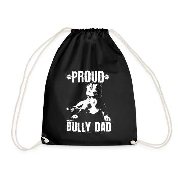 American Bully Dad Dog Dog Owner Gift - Drawstring Bag - black - Front