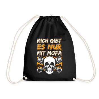 Mofa Mofafahrer Moped Mopedfahrer Mofas Geschenk - Turnbeutel - Schwarz - Vorne