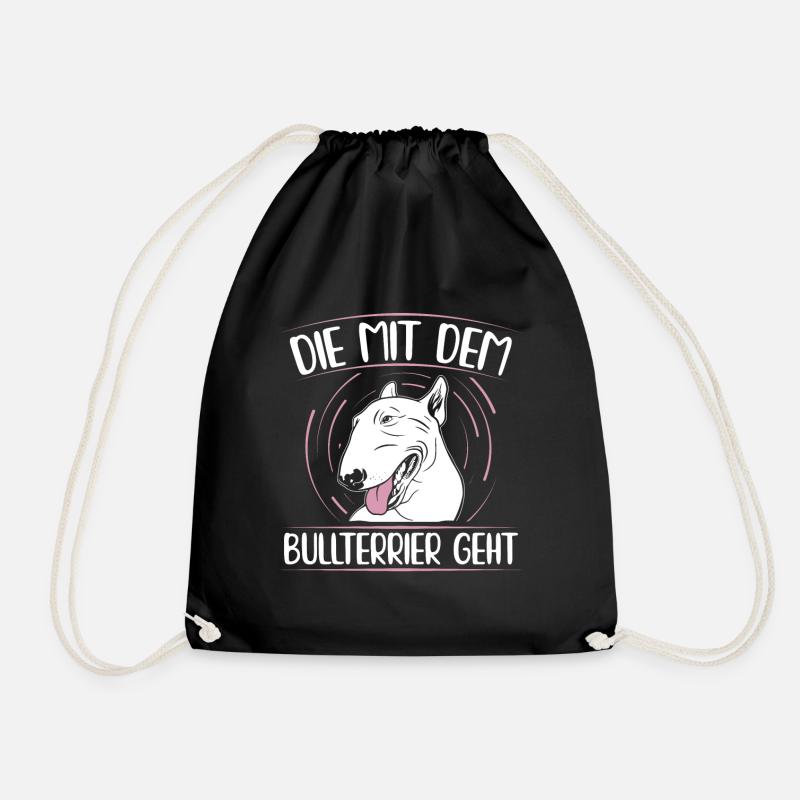 Bullterrier Hundebesitzer Gassi Frauchen Geschenk - Turnbeutel - Schwarz