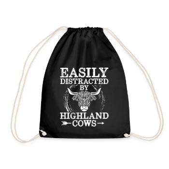 Highlands écossais Highlands Cattle Cadeau - Sac de sport léger - noir - Devant