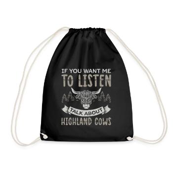 Les highlands écossais | Highland Cow Cadeau - Sac de sport léger - noir - Devant