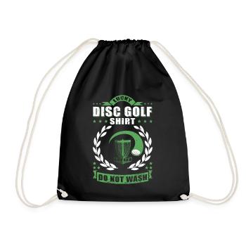 Discgolf | Discgolfspieler Discgolfer Geschenk - Turnbeutel - Schwarz - Vorne