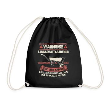 Landschaftsgärtner Gärtner Gartenbau Geschenk - Turnbeutel - Schwarz - Vorne