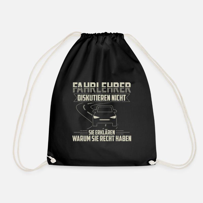 Fahrlehrer Fahrschule Fahrschullehrer Geschenk - Turnbeutel - Schwarz