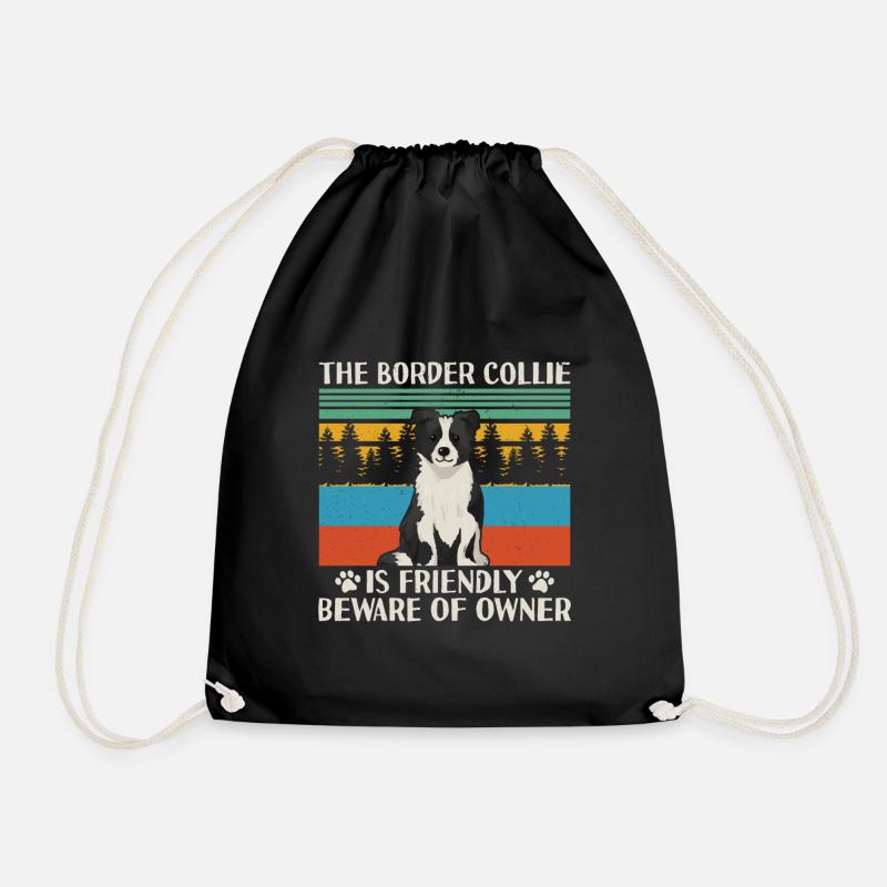 Border Collie Hunde Hundebesitzer Geschenk - Turnbeutel - Schwarz