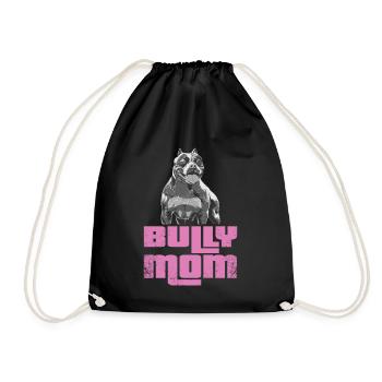 American Bully Mom Dog Dog Owner Gift - Drawstring Bag - black - Front