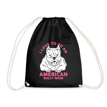 American Bully maman propriétaire de chien chien cadeau - Sac de sport léger - noir - Devant