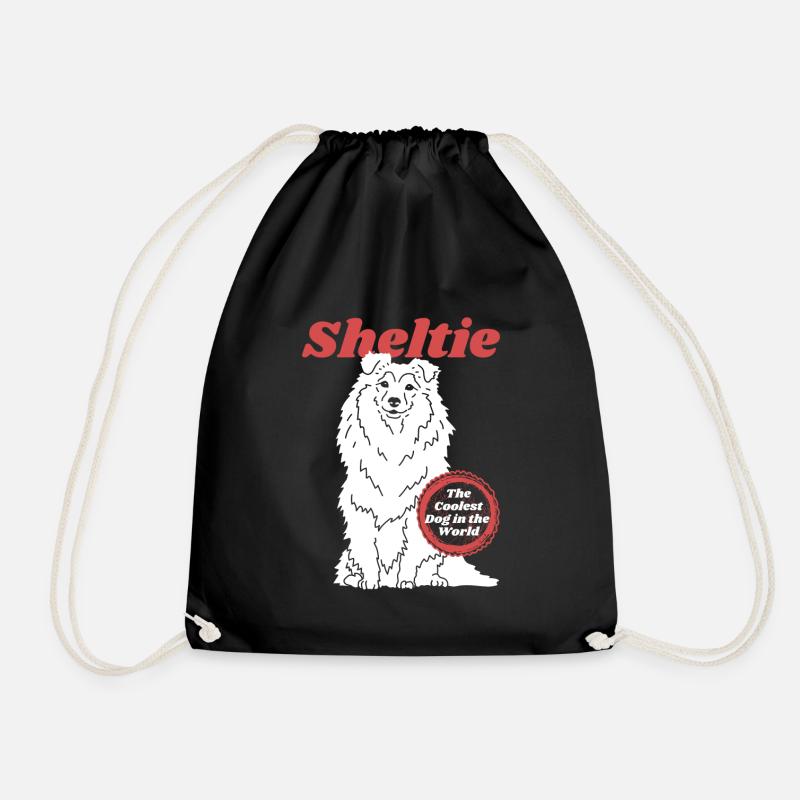 Sheltie Shetland Sheepdog Hund Geschenk - Turnbeutel - Schwarz