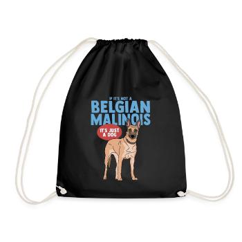Malinois Belgian Shepherd Dog Gift - Drawstring Bag - black - Front