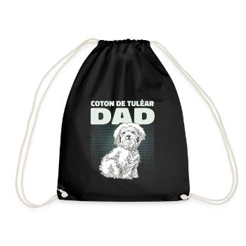 Coton de Tuléar Papa Chiens Chien Propriétaire Cadeau - Sac de sport léger - noir - Devant