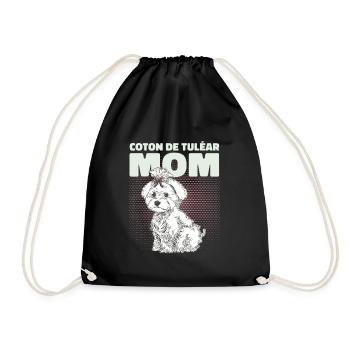 Coton de Tuléar Maman Chien Chien Propriétaire Cadeau - Sac de sport léger - noir - Devant