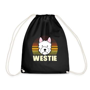Westie West Highland White Terrier Chien Cadeau - Sac de sport léger - noir - Devant