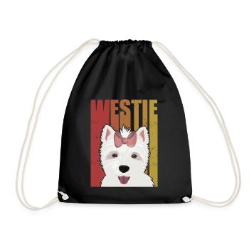 Westie West Highland Terrier Cadeau chien - Sac de sport léger - noir - Devant