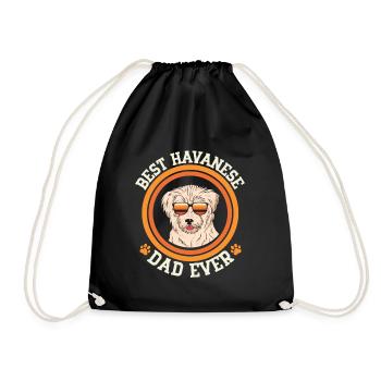 Havaneser Dad Hundebesitzer Herrchen Geschenk - Turnbeutel - Schwarz - Vorne