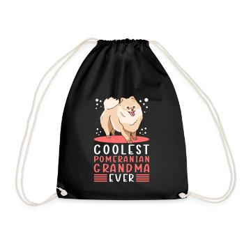 Pomeranian Grandma Dog Dog Owner Gift - Drawstring Bag - black - Front