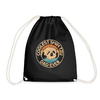 Shih Tzu Dad Hundebesitzer Herrchen Geschenk - Turnbeutel - Schwarz - Vorne