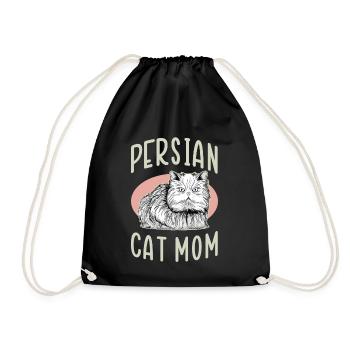 Chat persan maman chat propriétaire cadeau - Sac de sport léger - noir - Devant