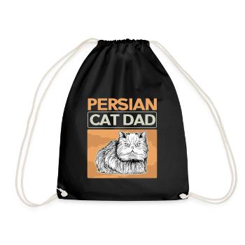 Perserkatze | Katzenpapa Katzenbesitzer Geschenk - Turnbeutel - Schwarz - Vorne