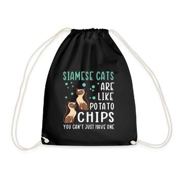 Siamese Cat Cats Cat Owner - Drawstring Bag - black - Front
