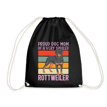 Rottweiler Mom Frauchen Hundebesitzer Geschenk - Turnbeutel - Schwarz - Vorne