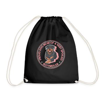 Rottweiler Mom Hundebesitzer Frauchen Geschenk - Turnbeutel - Schwarz - Vorne