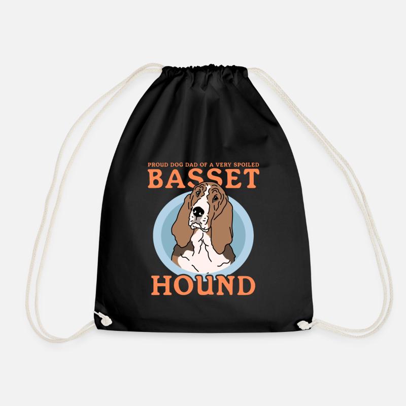 Basset Hound Dad Hundebesitzer Herrchen Geschenk - Turnbeutel - Schwarz