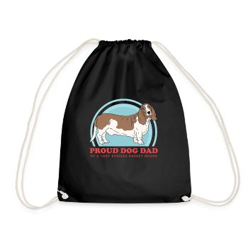 Basset Hound Dad Owner Dog Owner Gift - Drawstring Bag - black - Front