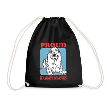 Basset Hound Dad Dog Dad Dog Owner Gift - Drawstring Bag - black - Front