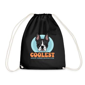 Boston Terrier Grandpa Hundebesitzer Geschenk - Turnbeutel - Schwarz - Vorne