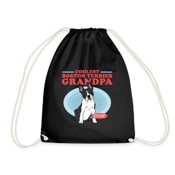 Boston Terrier Grandpa Hundehalter Geschenk - Turnbeutel - Schwarz - Vorne