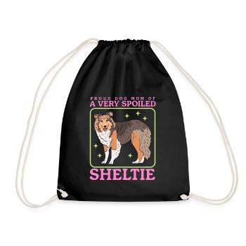 Sheltie Maman | Shetland Sheepdog Dog Cadeau - Sac de sport léger - noir - Devant