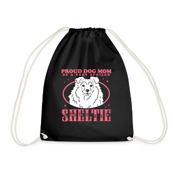 Sheltie Maman Shetland Sheepdog Dog Cadeau - Sac de sport léger - noir - Devant