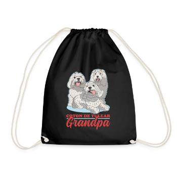 Coton de Tuléar Grand-père Propriétaire de Chien Cadeau - Sac de sport léger - noir - Devant