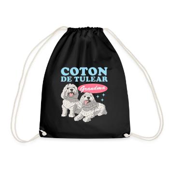Coton de Tuléar Grand-mère Propriétaire de Chien Cadeau - Sac de sport léger - noir - Devant