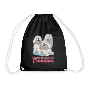 Coton de Tuléar Grand-mère | Cadeau de propriétaire de chien - Sac de sport léger - noir - Devant