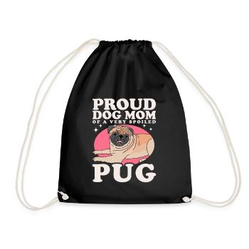 Mops Mom Hundeliebhaber Hundebesitzer Geschenk - Turnbeutel - Schwarz - Vorne