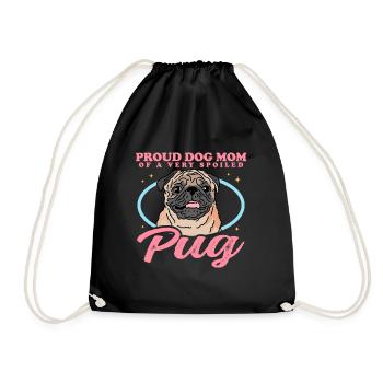 Maman Carlin | Dog Lover Dog Owner Cadeau - Sac de sport léger - noir - Devant