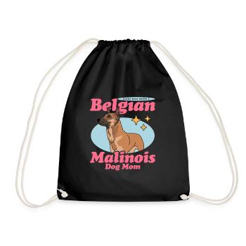 Belgian Malinois Mom Hunde Hundebesitzer Geschenk - Turnbeutel - Schwarz - Vorne