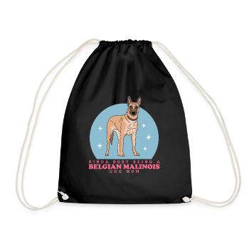 Belgian Malinois Mom Hundebesitzer Hunde Geschenk - Turnbeutel - Schwarz - Vorne